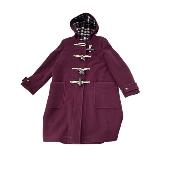 Burberry Belfield Women’s Wine Red Merino Wool Hooded Overcoat, All sizes - Picture 8 of 16